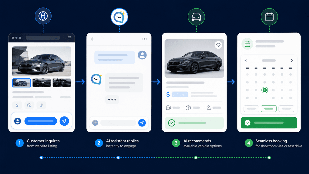 AI assistant per concessionarie che gestisce un lead inbound e propone un appuntamento o test drive.