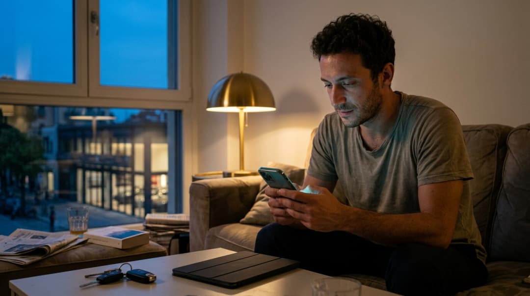 Cliente che scrive alla concessionaria di sera, fuori dagli orari di ufficio