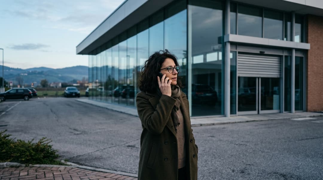 Cliente che chiama la concessionaria poco prima dell’apertura, dal parcheggio ancora vuoto